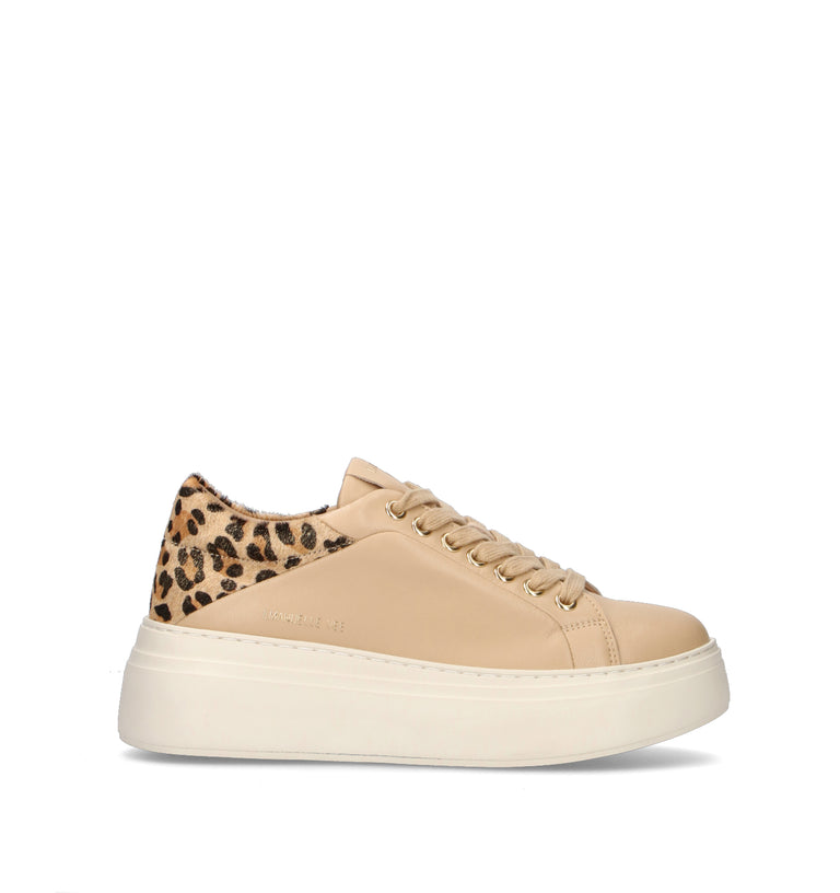 EMANUELLE VEE Sneaker donna beige in pelle