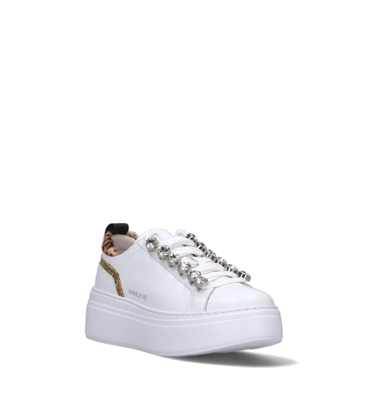 EMANUELLE VEE Sneaker donna bianca in pelle