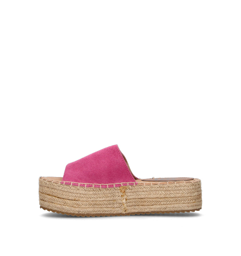 XTI FOOTWEAR Ciabatta donna fucsia in suede