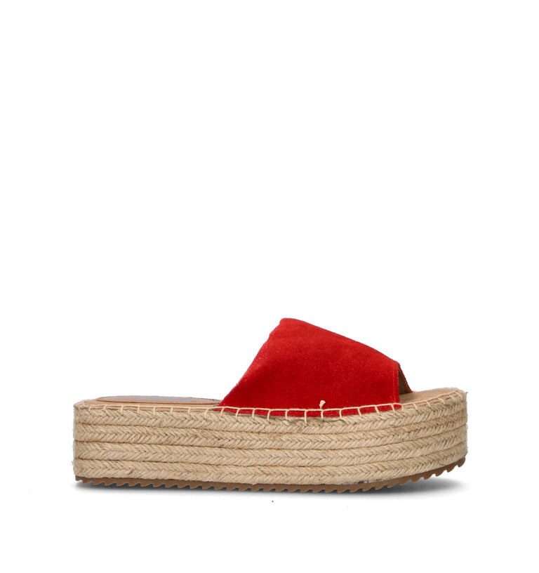 XTI FOOTWEAR Ciabatta donna rossa in suede