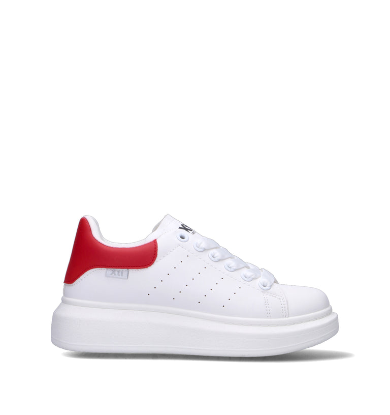 XTI FOOTWEAR Sneaker donna bianca/rossa
