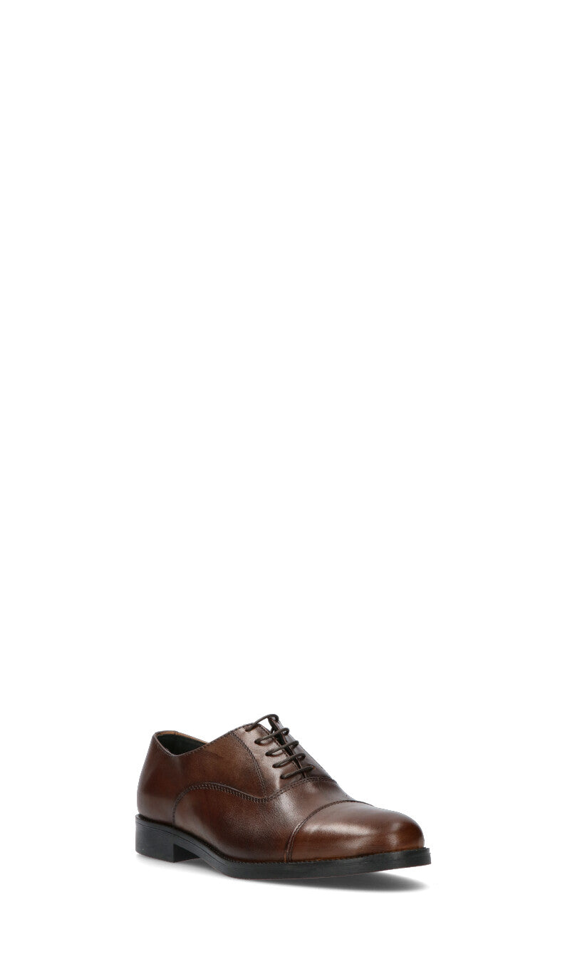 MADE IN ITALY Stringata uomo marrone in pelle