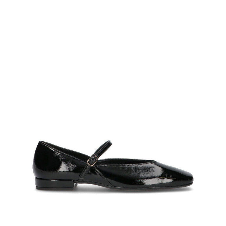REBECCA VAN DICK Ballerina donna nera in pelle verniciata