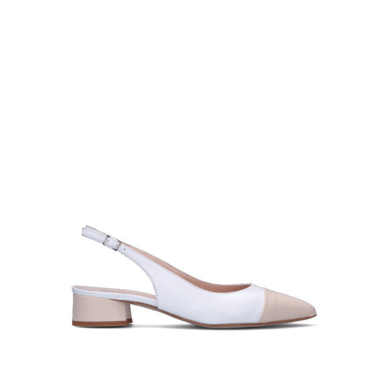 REBECCA VAN DIK Slingback donna bianca/rosa in pelle