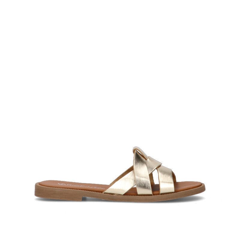 VARIOPINTO Ciabatta donna platino in pelle