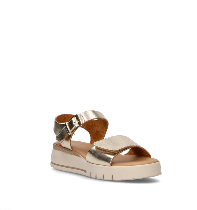 VARIOPINTO Sandalo donna platino in pelle
