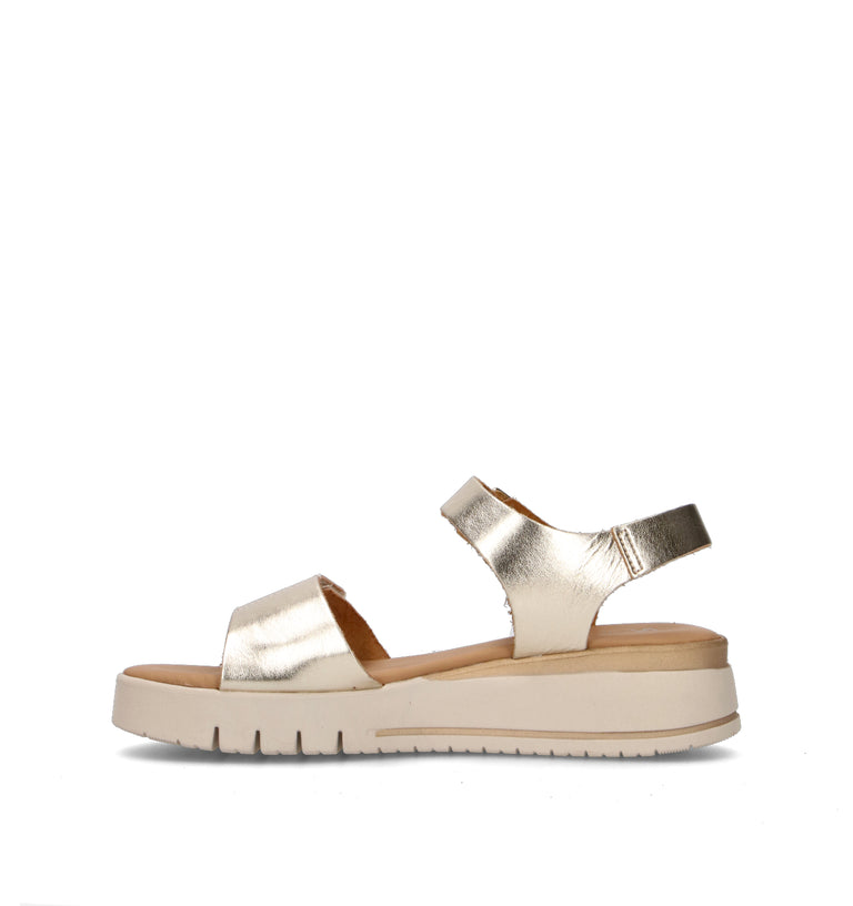 VARIOPINTO Sandalo donna platino in pelle