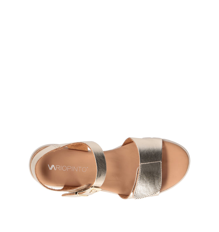 VARIOPINTO Sandalo donna platino in pelle