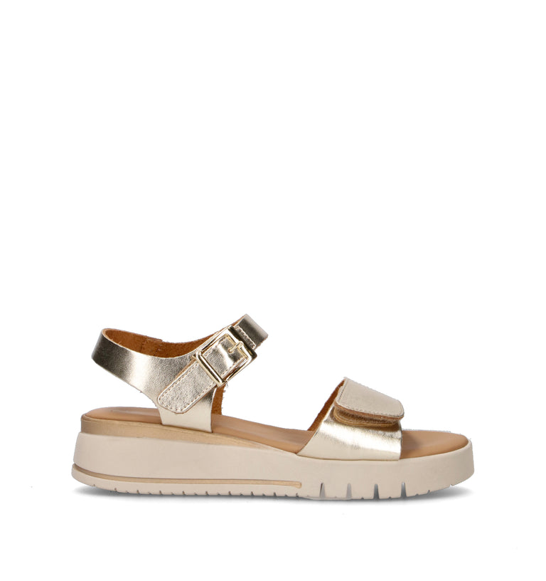 VARIOPINTO Sandalo donna platino in pelle