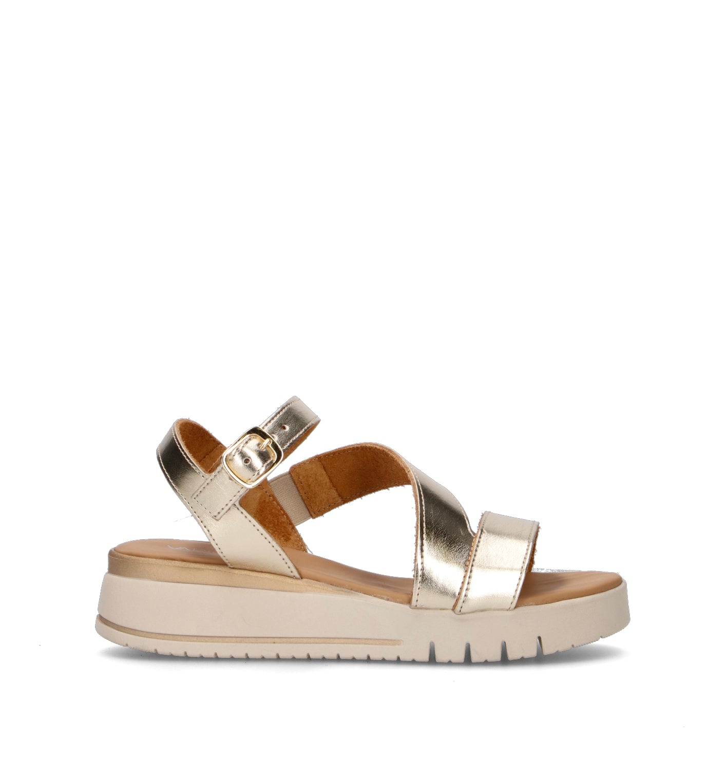 VARIOPINTO Sandalo donna platino in pelle