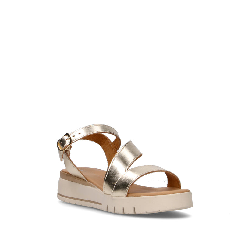 VARIOPINTO Sandalo donna platino in pelle