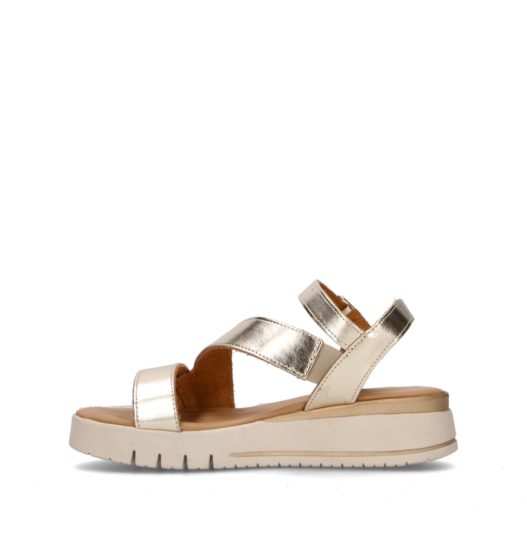 VARIOPINTO Sandalo donna platino in pelle