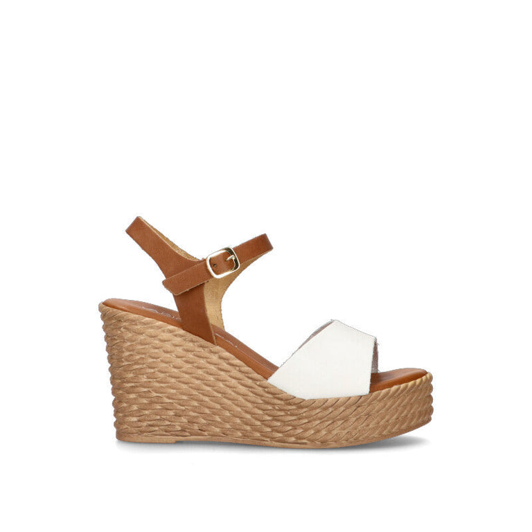VARIOPINTO Sandalo donna bianco/cuoio