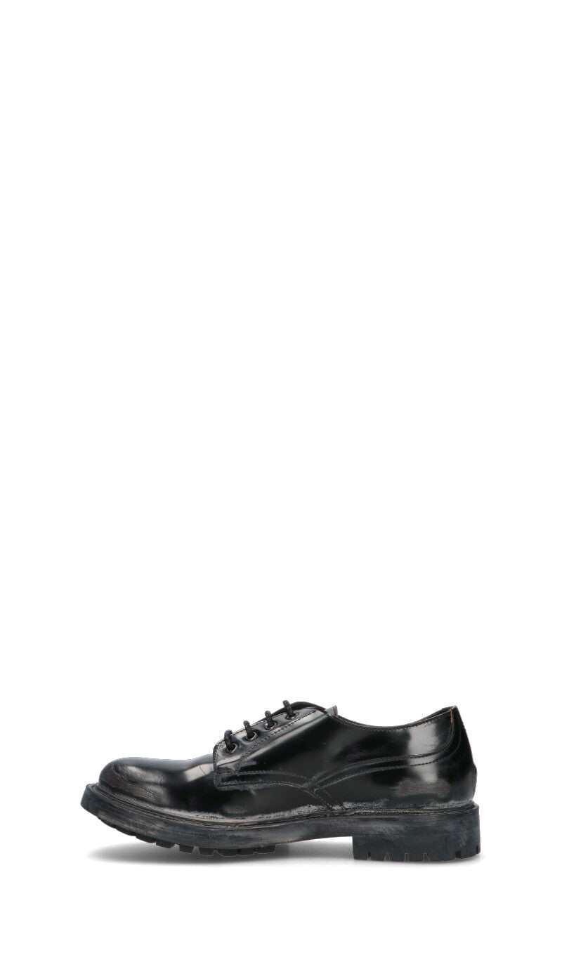 MOMA Stringata uomo nera in pelle