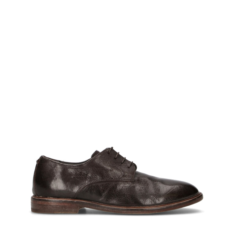 MOMA Stringata uomo nera in pelle