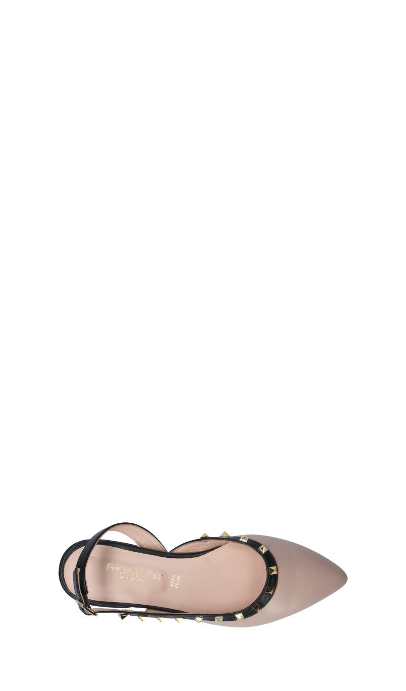 PERLAMARINA Slingback donna beige/nera