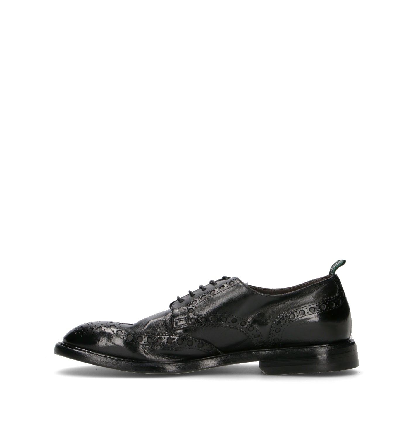 GREEN GEORGE Stringata uomo nera in pelle
