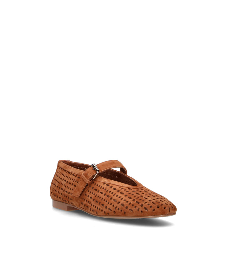 BIBI LOU Ballerina donna cuoio in suede