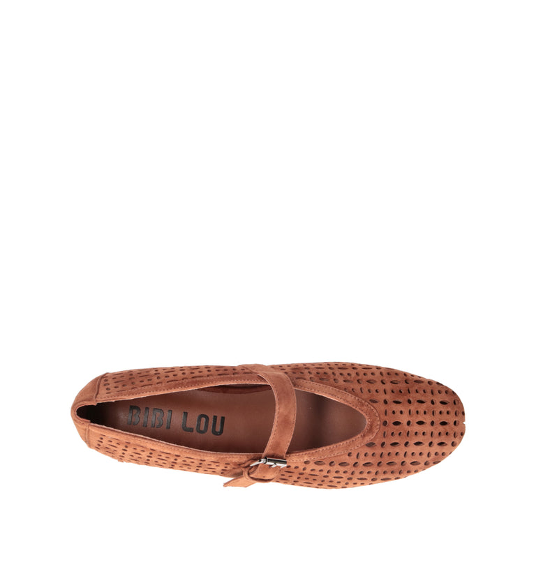 BIBI LOU Ballerina donna cuoio in suede