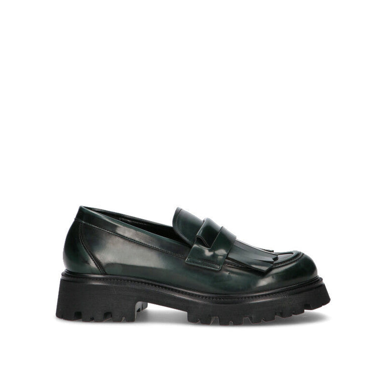REBECCA VAN DICK Mocassino donna verde in pelle