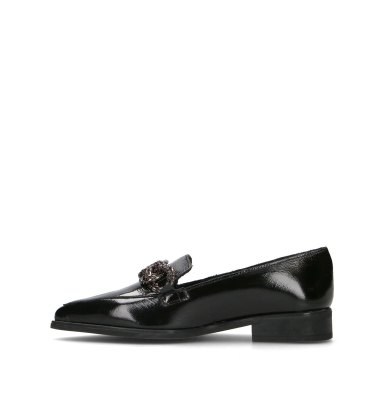 RIZZOLI Mocassino donna nero in pelle