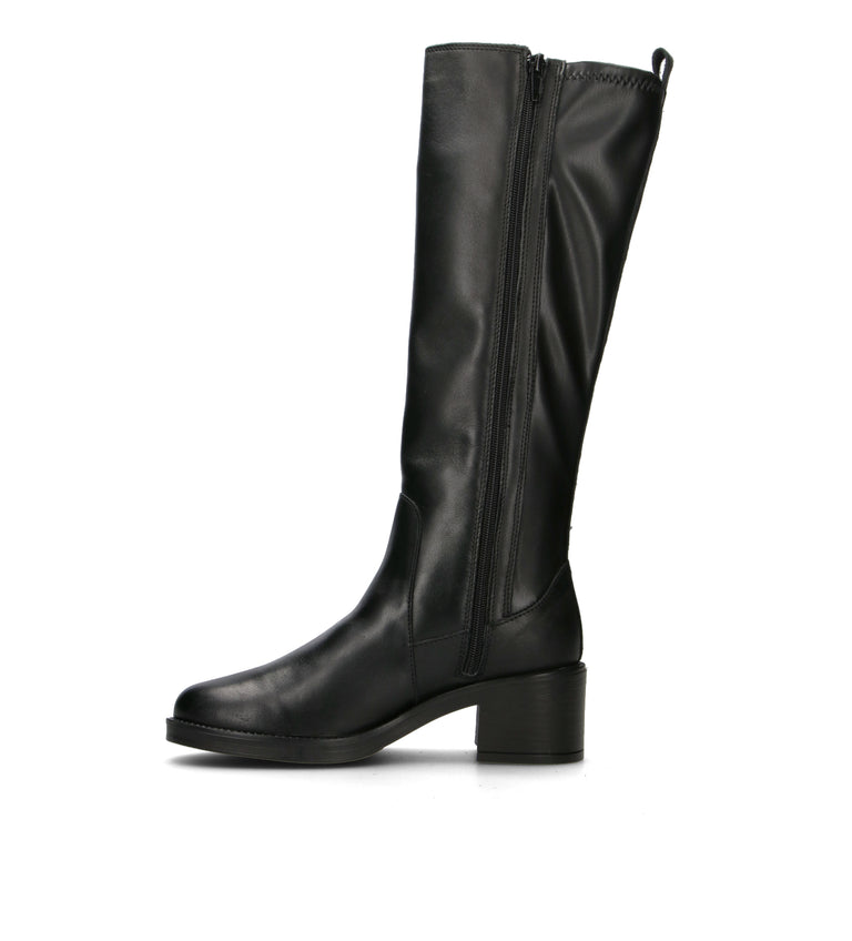 VARIOPINTO Stivale donna nero in pelle