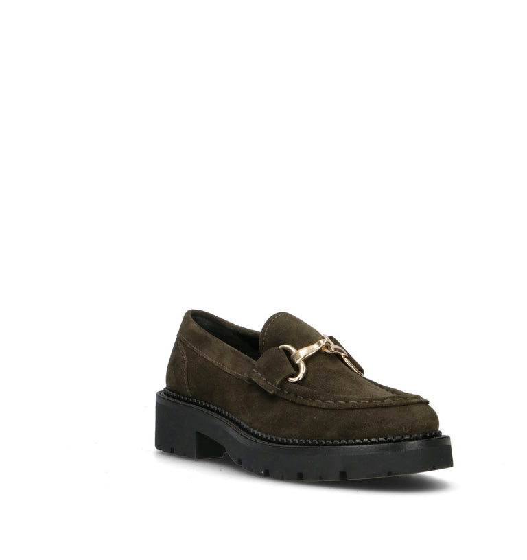 RIZZOLI Mocassino donna oliva in suede