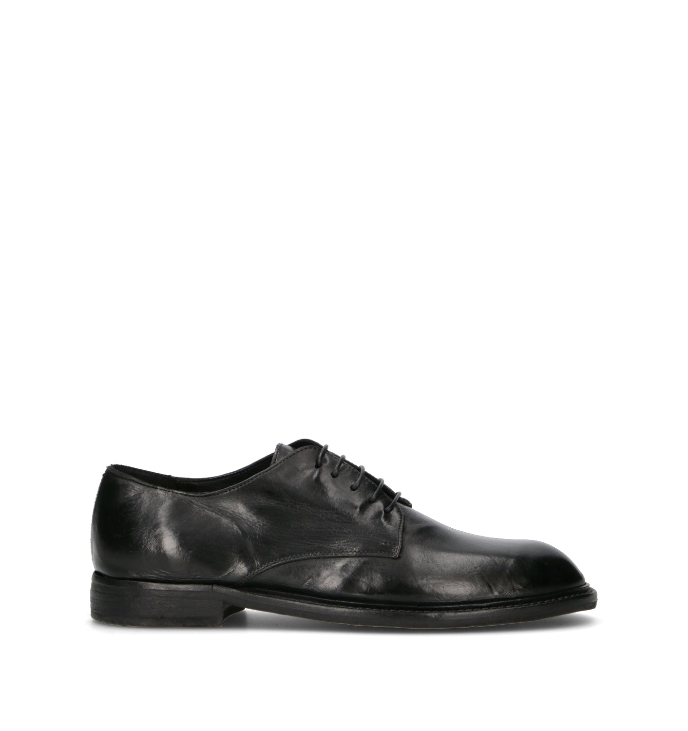 MOMA Stringata uomo nera in pelle