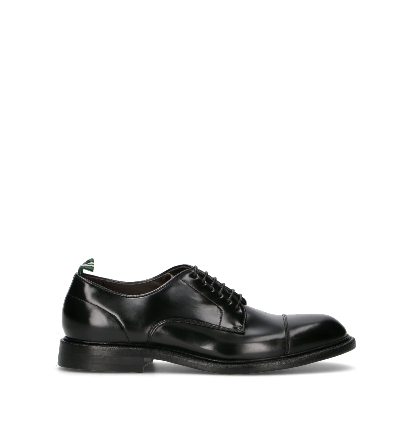 GREEN GEORGE Stringata uomo nera in pelle