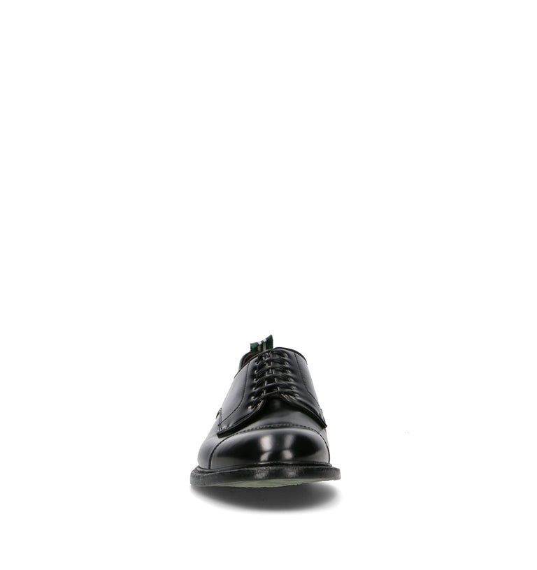 GREEN GEORGE Stringata uomo nera in pelle