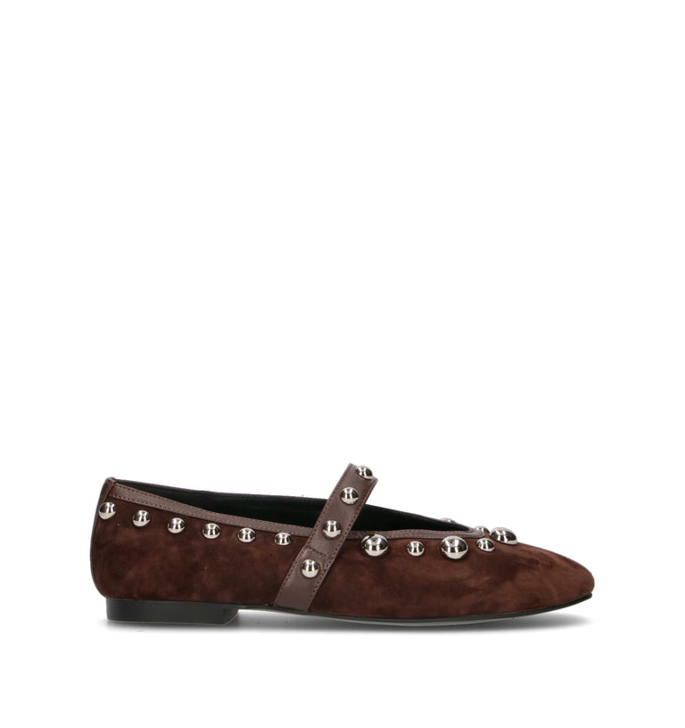 BIBI LOU Ballerina donna marrone in suede