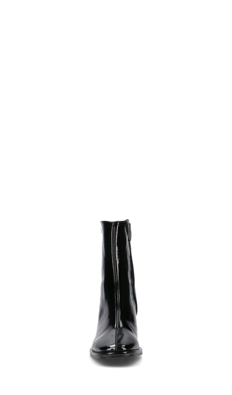 REBECCA VAN DICK Tronchetto donna nero in pelle verniciata
