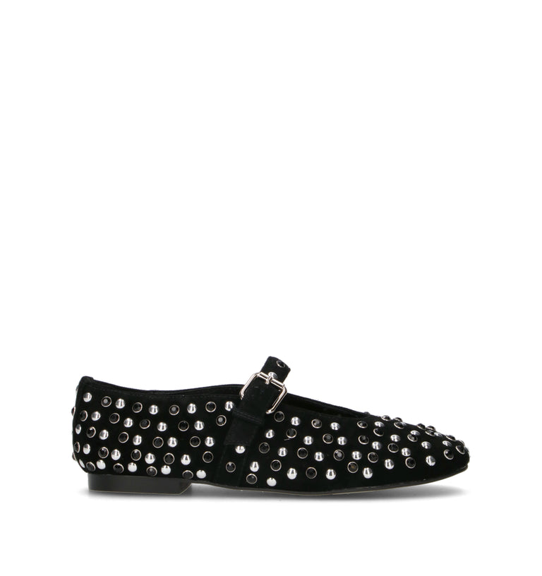 BIBI LOU Ballerina donna nera in suede