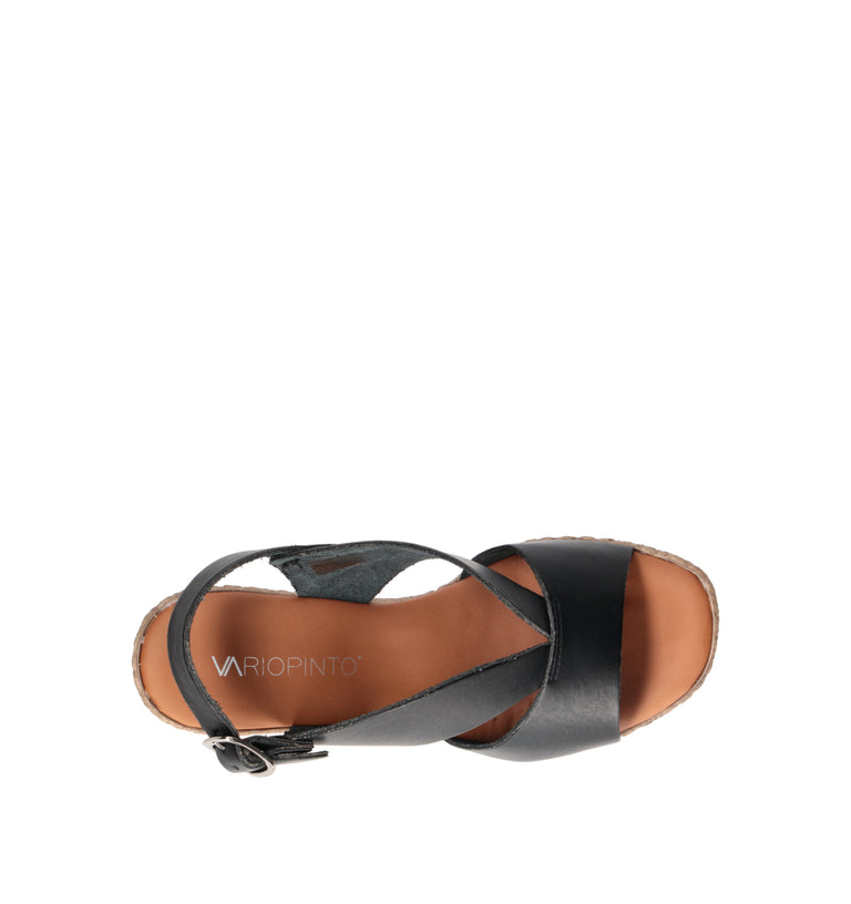 VARIOPINTO Sandalo donna nero in pelle