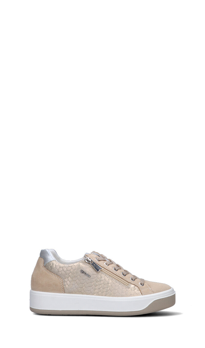 IGI&CO Sneaker donna beige in pelle