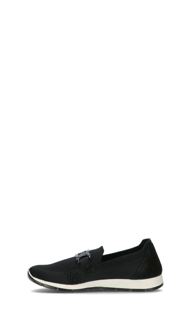 ENVAL Mocassino donna nero in suede