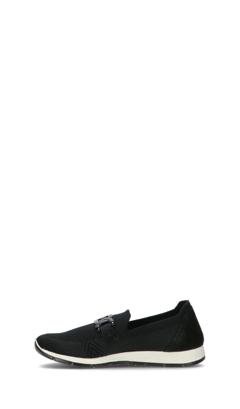 ENVAL Mocassino donna nero in suede