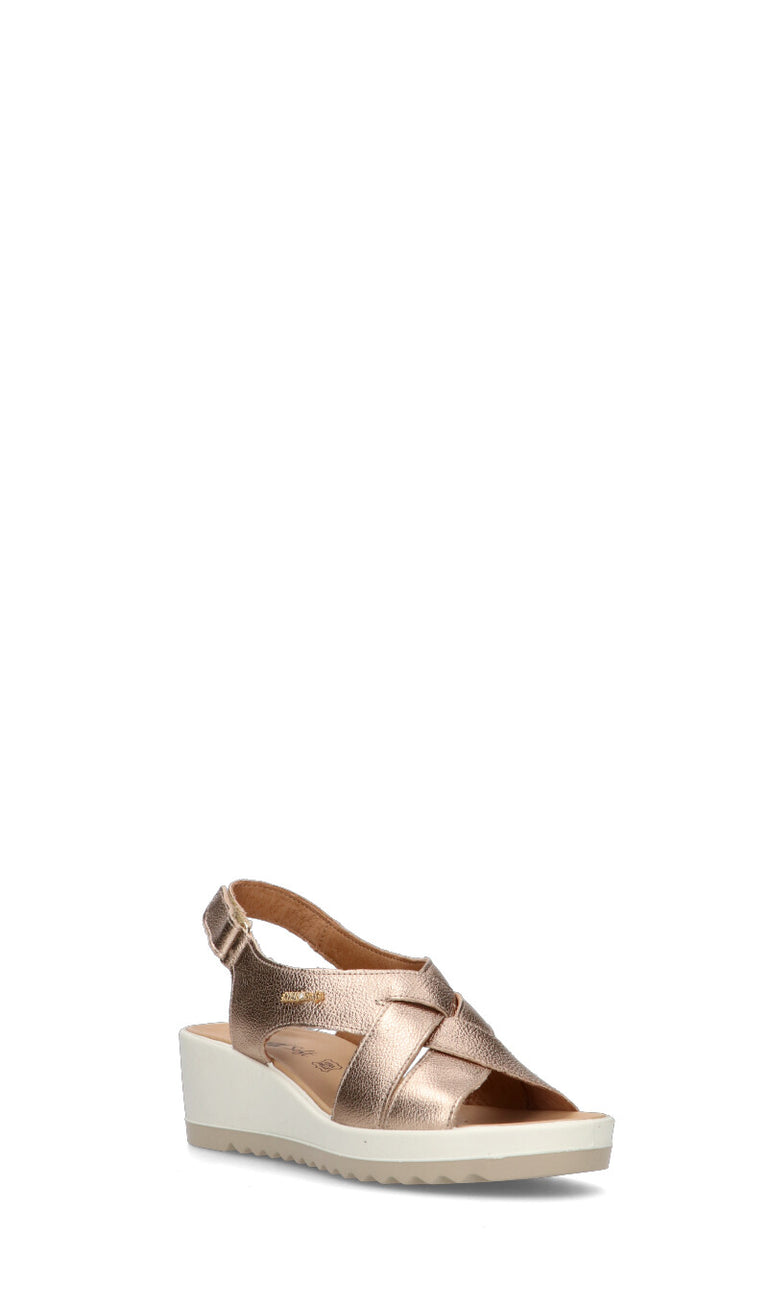 ENVAL Sandalo donna platino in pelle