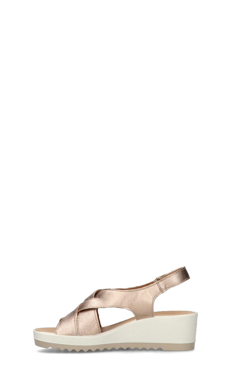 ENVAL Sandalo donna platino in pelle