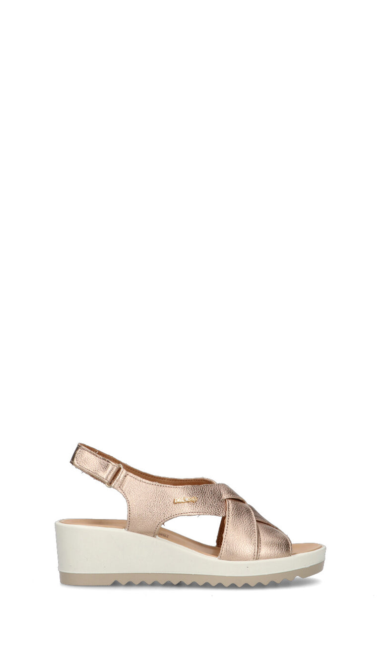 ENVAL Sandalo donna platino in pelle