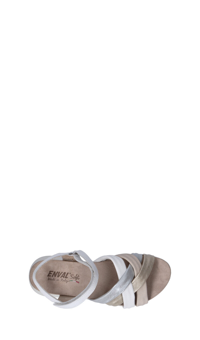 ENVAL Sandalo donna bianco/beige