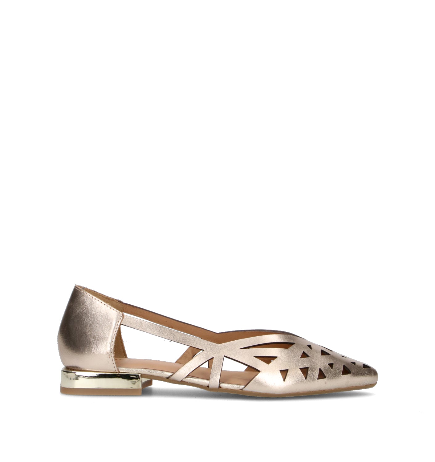 GIOSEPPO Ballerina donna platino in pelle