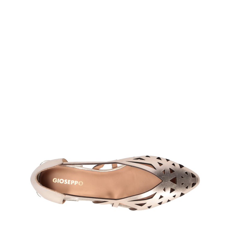 GIOSEPPO Ballerina donna platino in pelle