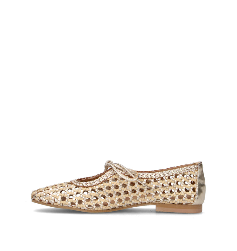 GIOSEPPO Ballerina donna platino in pelle