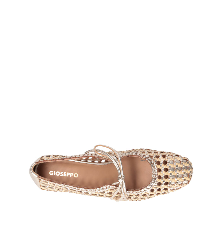 GIOSEPPO Ballerina donna platino in pelle