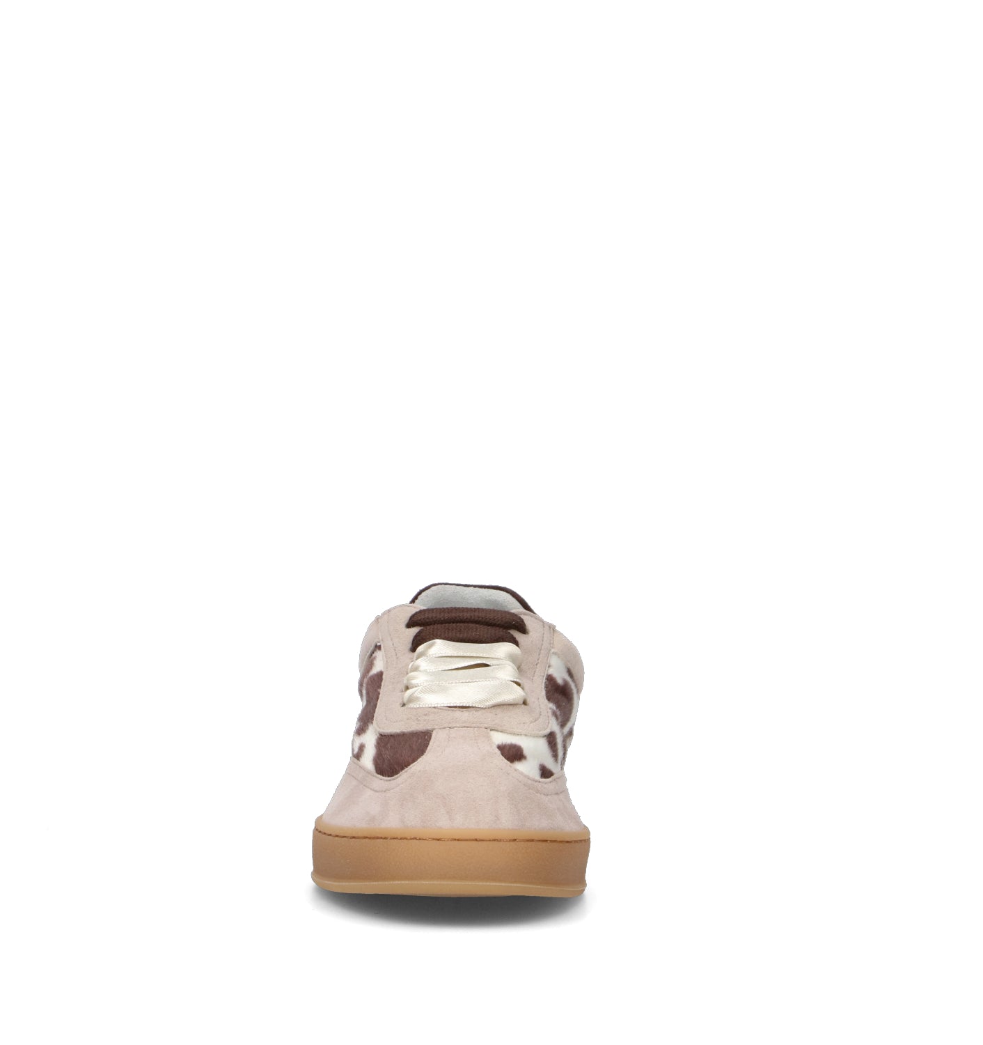 SOLDINI 80 Sneaker donna bianca/marrone in cavallino