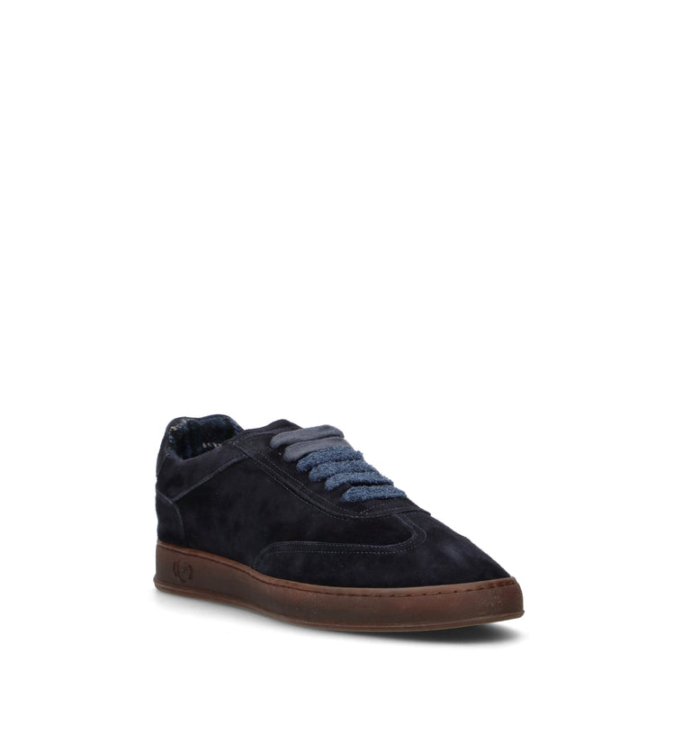 SOLDINI 80 Sneaker uomo blu in suede