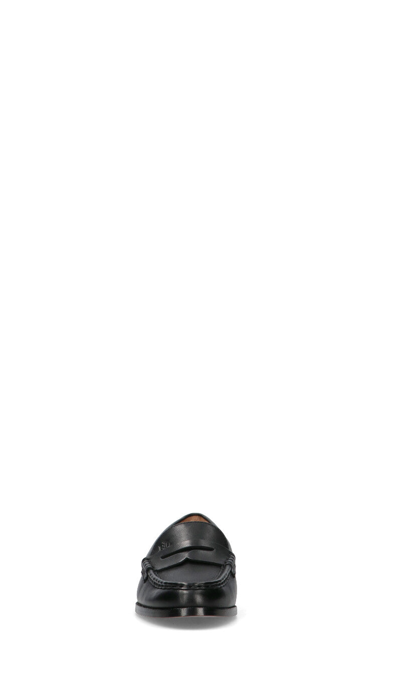 RALPH LAUREN Mocassino donna nero in pelle