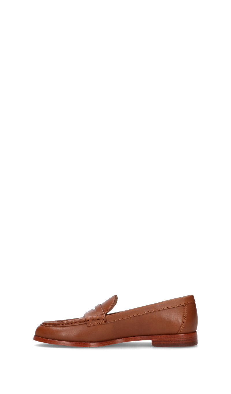 RALPH LAUREN Mocassino donna cuoio in pelle