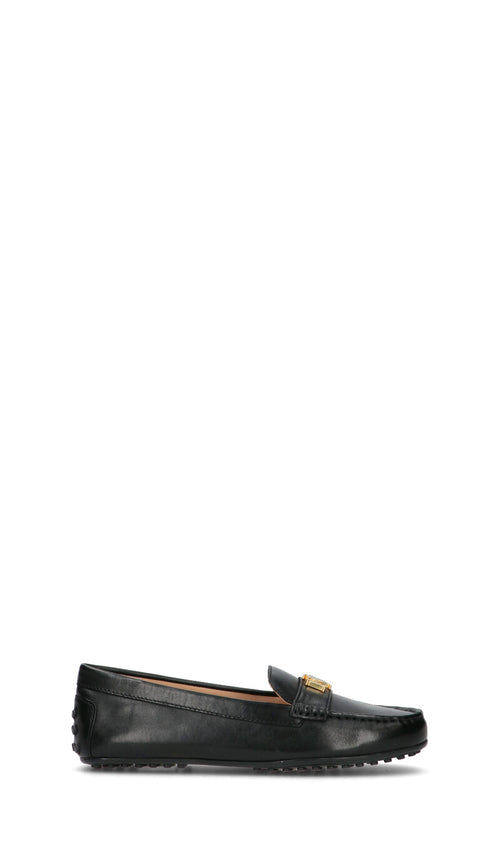 RALPH LAUREN Mocassino donna nera in pelle